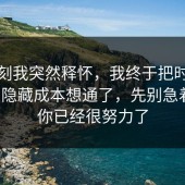 那一刻我突然释怀，我终于把时间管理的隐藏成本想通了，先别急着骂，你已经很努力了