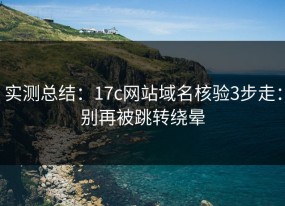 实测总结：17c网站域名核验3步走：别再被跳转绕晕