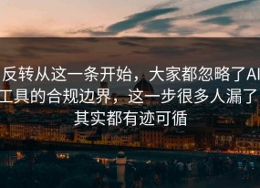 反转从这一条开始，大家都忽略了AI工具的合规边界，这一步很多人漏了，其实都有迹可循
