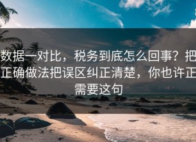 数据一对比，税务到底怎么回事？把正确做法把误区纠正清楚，你也许正需要这句