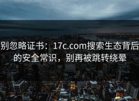 别忽略证书：17c.com搜索生态背后的安全常识，别再被跳转绕晕