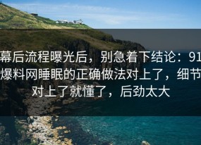 幕后流程曝光后，别急着下结论：91爆料网睡眠的正确做法对上了，细节对上了就懂了，后劲太大