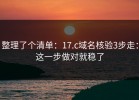 整理了个清单：17.c域名核验3步走：这一步做对就稳了