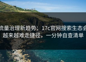 流量治理新趋势：17c官网搜索生态会越来越难走捷径，一分钟自查清单