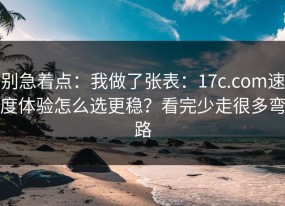 别急着点：我做了张表：17c.com速度体验怎么选更稳？看完少走很多弯路
