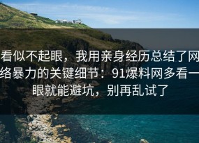 看似不起眼，我用亲身经历总结了网络暴力的关键细节：91爆料网多看一眼就能避坑，别再乱试了