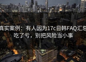 真实案例：有人因为17c日韩FAQ汇总吃了亏，别把风险当小事
