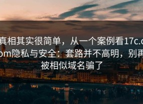 真相其实很简单，从一个案例看17c.com隐私与安全：套路并不高明，别再被相似域名骗了