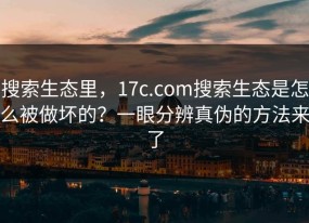 搜索生态里，17c.com搜索生态是怎么被做坏的？一眼分辨真伪的方法来了