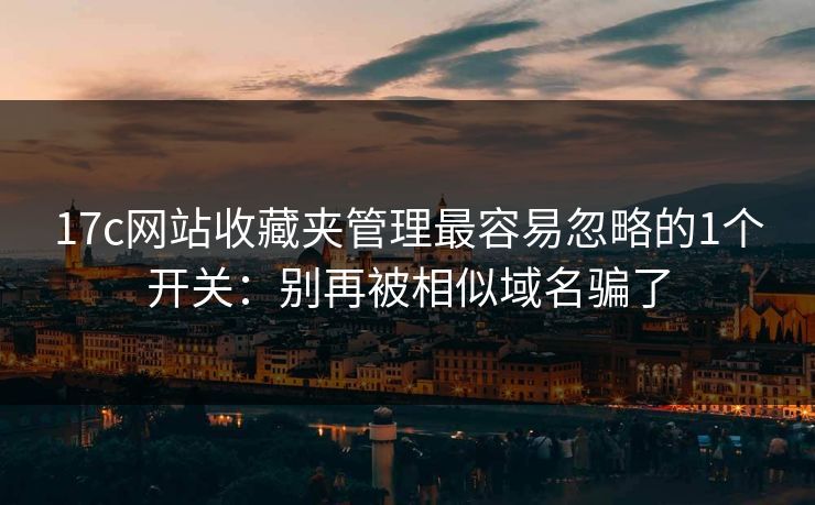 17c网站收藏夹管理最容易忽略的1个开关：别再被相似域名骗了