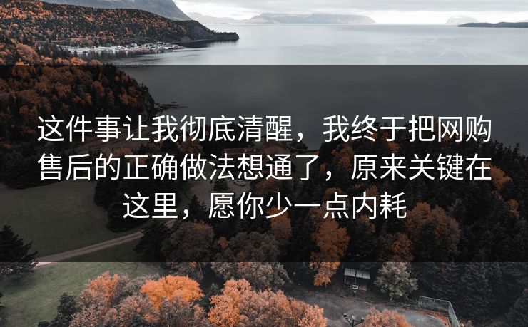 这件事让我彻底清醒,我终于把网购售后的正确做法想通了,原来关键在这里,愿你少一点内耗 这件事让我彻底清醒,我终于把网购售后的正确做法想通了,原来关键在这里,愿你少一点内耗